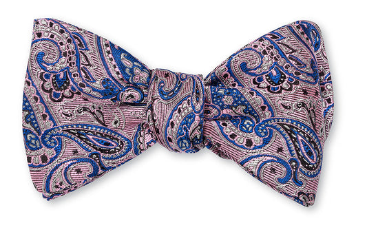 R. Hanauer Pink/Blue Glendale Paisley Bow Tie - B6018