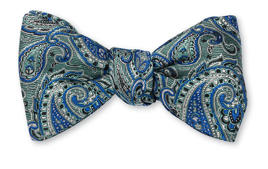 R. Hanauer Sage/Blue Glendale Paisley Bow Tie - B6017