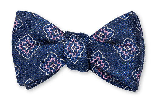 R. Hanauer Navy Edwards Medallions Bow Tie - B6014