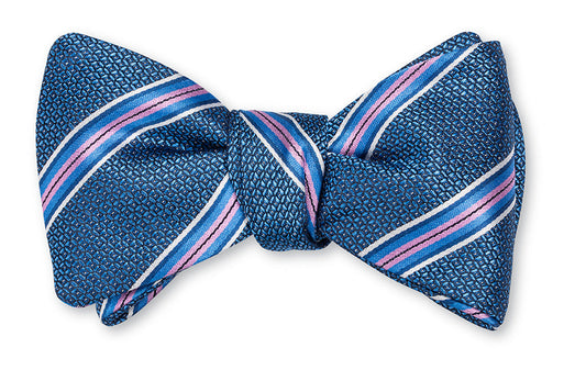 R. Hanauer Light Blue Edwards Stripes Bow Tie - B6010