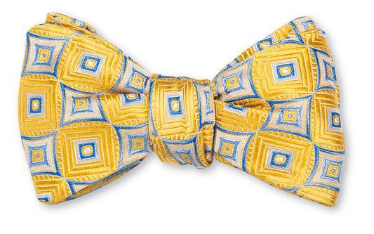 R. Hanauer Yellow/Blue Bailey Medallions Bow Tie - B5978