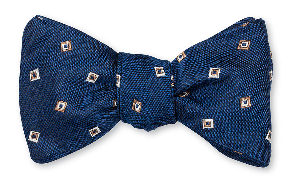 R. Hanauer Navy Tossed Squares Bow Tie - B5973