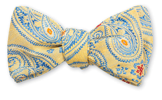 R. Hanauer Yellow, Peach & Blue Gordon Paisley Bow Tie - B5251