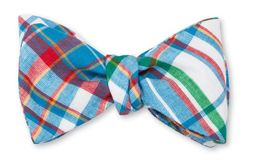 R. Hanauer Blue/Green/Red Madras Bow Tie - B6070