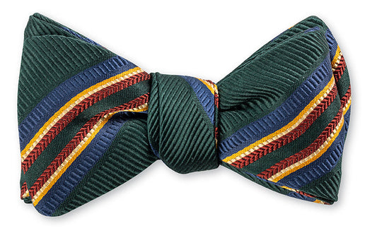 R. Hanauer Green Mogador Stripes Bow Tie