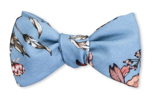 R. Hanauer Blue Flower Bow Tie