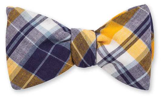 R. Hanauer Navy/Gold Madras Bow Tie - B5415