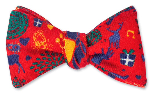 R. Hanauer Red Fair Isle Bow Tie
