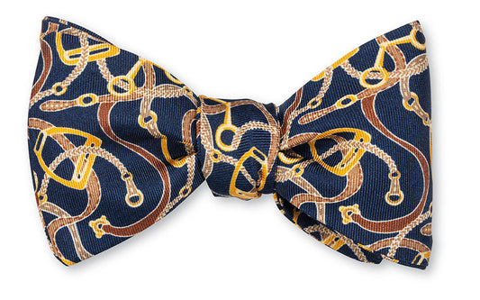 R. Hanauer Navy Baxter Stirrups Bow Tie - B5986