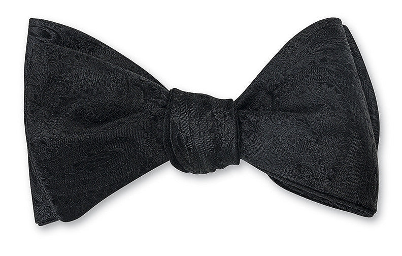 R. Hanauer Black Paisley Bow Tie - B1745