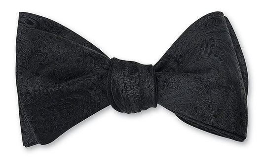 R. Hanauer Black Paisley Bow Tie - B1745