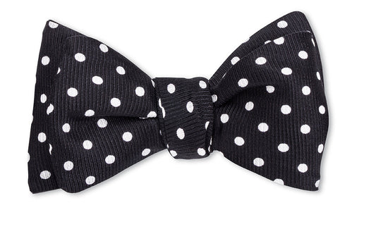 R. Hanauer Black/White Windsor Dots Bow Tie - B710