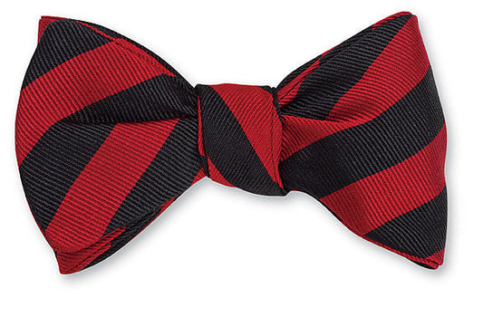 R. Hanauer Black and Red Striped Bow Tie - B626