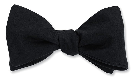 R. Hanauer Solid Black Cotton Bow Tie - B110