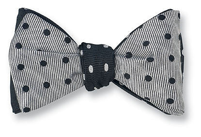 R. Hanauer Silver/Black Vero Polka Dots Bow Tie - B2013/2014