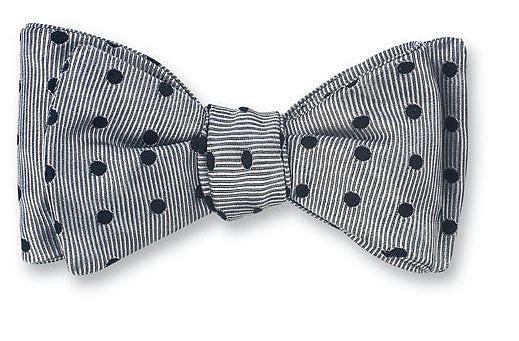 R. Hanauer Silver/Black Vero Polka Dots Bow Tie - B2014