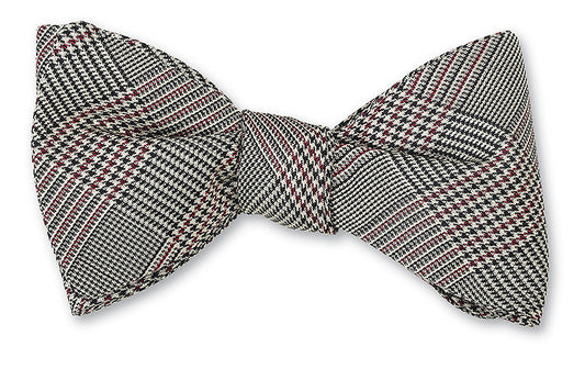 R. Hanauer Black/ Cardinal Glen Plaid Bow Tie - B469