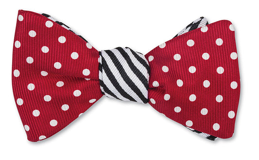 R. Hanauer Red/ White/ Black Windsor Dots/Stripes Bow Tie - B711/2542