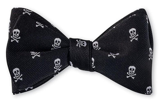R. Hanauer Black/White jolly rogers skull Bow Tie - B4094