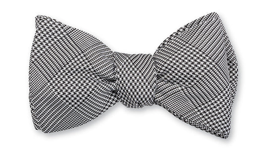 R. Hanauer Black/White Glen Plaid Bow Tie - B466