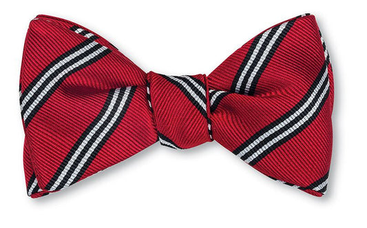 R. Hanauer Red/Black Brooks Striped Bow Tie - B3578