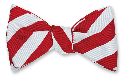 R. Hanauer Red/White Bar Stripes Bow Tie - B658