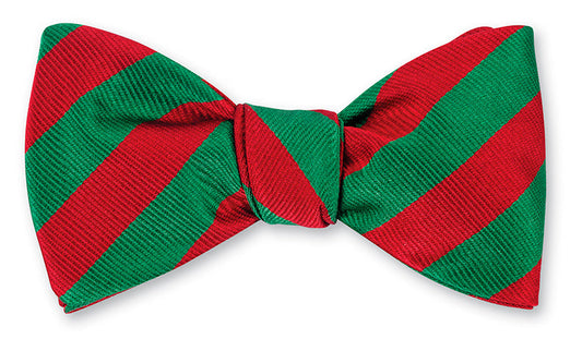 R. Hanauer Green and Red Striped Bow Tie - B630