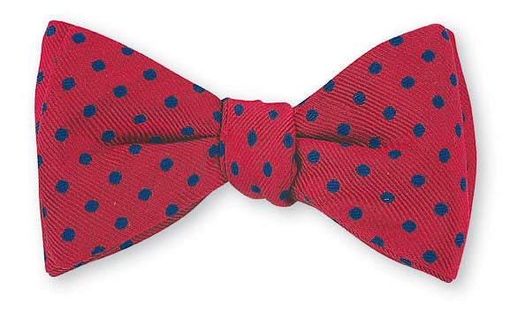 R. Hanauer Red/Navy University Polka Dots Bow Tie - B2382