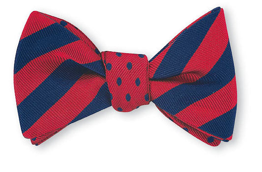 R. Hanauer Red/Navy University Polka Dots/Stripes Bow Tie - B2382/671