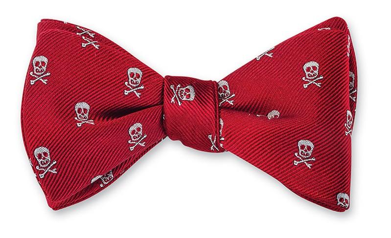 R. Hanauer red/white jolly rogers skull Bow Tie - B4094