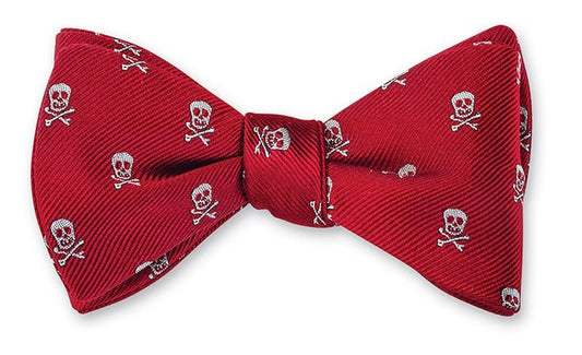 R. Hanauer red/white jolly rogers skull Bow Tie - B4094