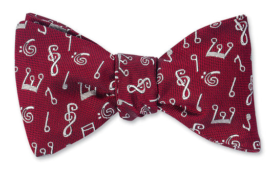 R. Hanauer Red Music Notes Bow Tie