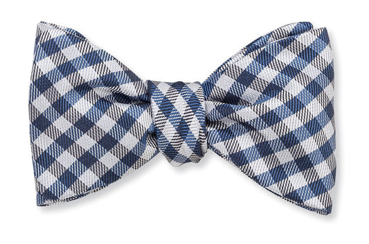 R. Hanauer Blue/Black Claiborne Gingham Bow Tie - B3115