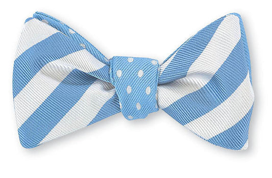 R. Hanauer Handmade Blue/ White University Polka Dots/Stripes Bow Tie - B2386/619