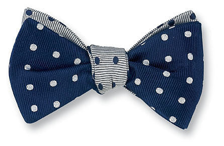 R. Hanauer Navy/Silver Vero Dots Bow Tie - B2015/2016
