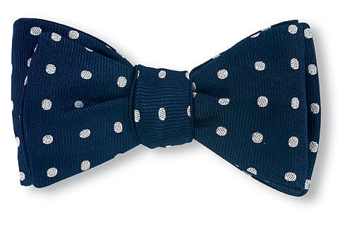 R. Hanauer Navy/Silver Vero Polka Dots Bow Tie - B2015