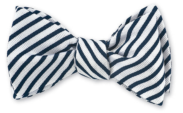 R. Hanauer Navy/ White Sherman Striped Bow Tie - B2544
