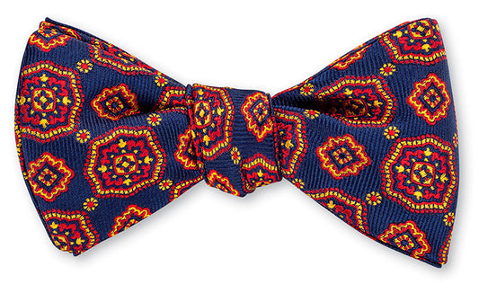 R. Hanauer Navy Martindale Medallions Bow Tie - B5137