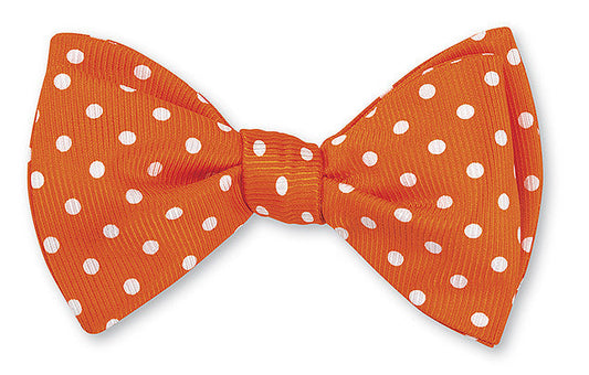 R. Hanauer Orange and White Windsor Dots Bow Tie - B1697