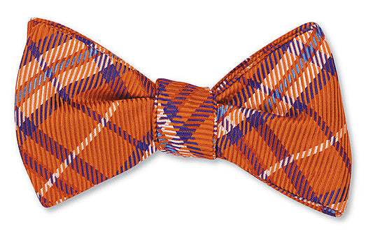 R. Hanauer Handmade Orange Wilson Plaid Bow Tie - B2974