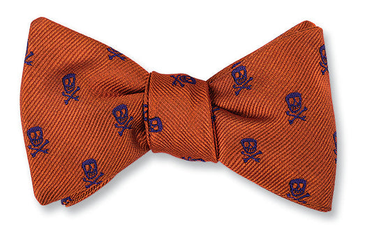 R. Hanauer orange/purple jolly rogers skull Bow Tie - B4094