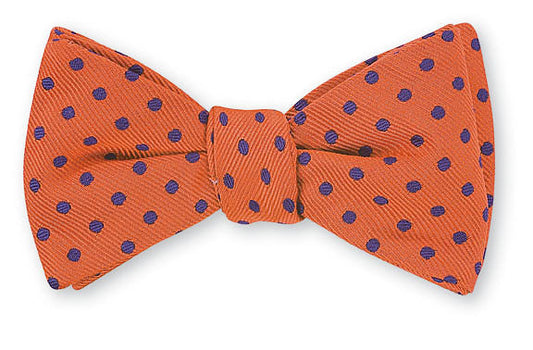 R. Hanauer Orange/ Purple University Polka Dots Bow Tie - B2383