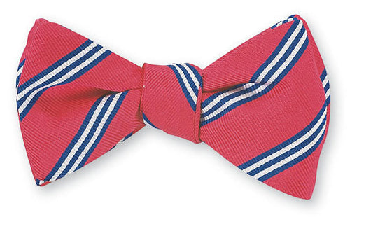 R. Hanauer Coral/Blue Brooks Striped Bow Tie - B2319