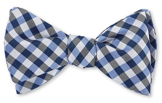 R. Hanauer Blue/Black Claiborne Gingham Bow Tie - B3115