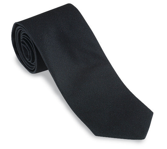 R. Hanauer Black Silk Grosgrain Tie - F599