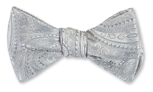 R. Hanauer Silver Paisley Bow Tie - B3852