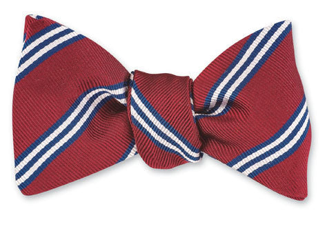 R. Hanauer Burgundy/Navy Brooks Striped Bow Tie - B1786