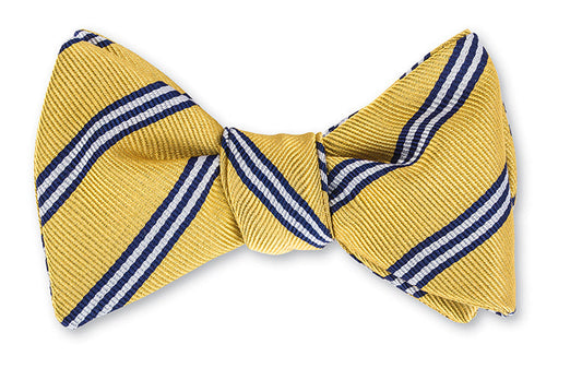 R. Hanauer Gold Brooks Stripes Bow Tie - B1962
