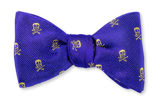 R. Hanauer Purple/Gold jolly rogers skull Bow Tie - B4094