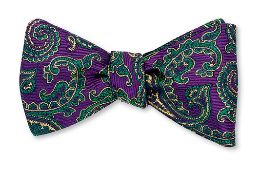 R. Hanauer Mardi Gras Paisley Bow Tie